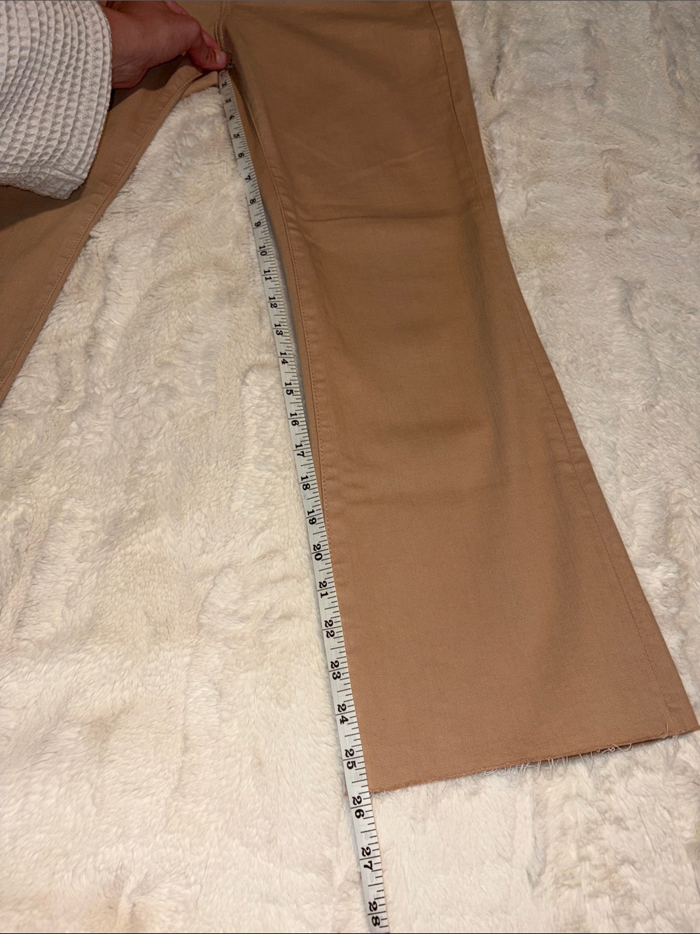 NEW- Express Cropped Flare High-Rise Jeans in Camel Brown Sz 8R - Picture 9 of 9